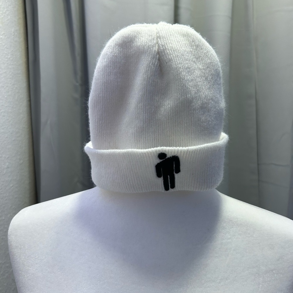 White Billie Eilish Beanie, One Size